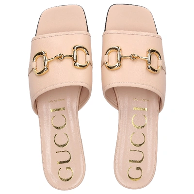 Shop Gucci Mules 1rh00 In Beige