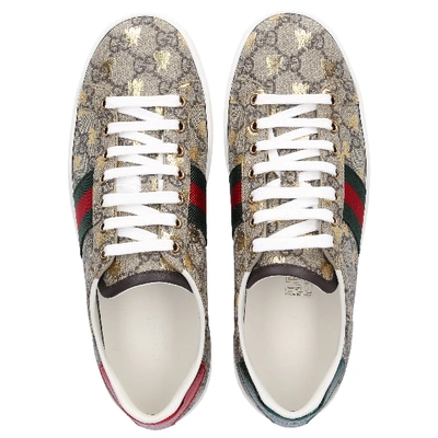 Shop Gucci Low-top Sneakers New Ace In Green
