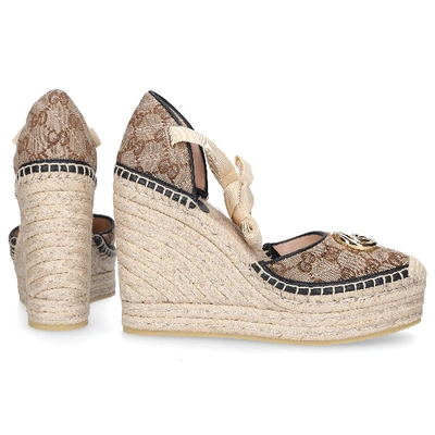 Shop Gucci Women Espadrilles Hvk60 In Beige