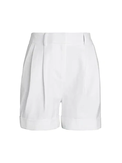 Shop Diane Von Furstenberg Shiana Folded-cuff Shorts In Ivory