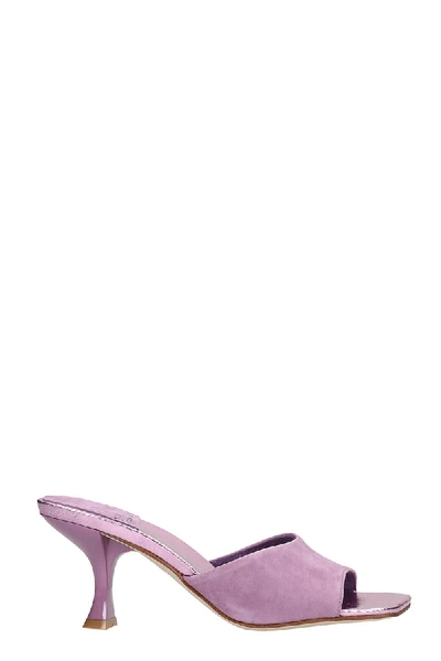 Shop Jeffrey Campbell Mr Big Sandals In Viola Suede And Leather