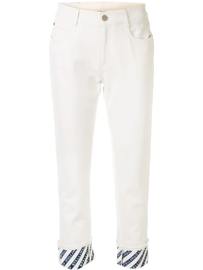 Shop Stella Mccartney The Skinny Boyfriend Cropped Jeans In White