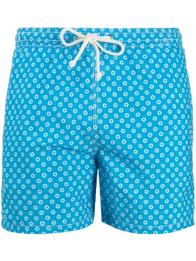 Shop Kiton Geometric Print Swim Shorts In Blue