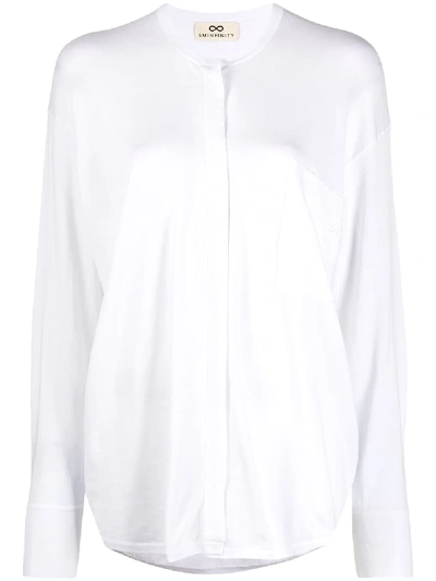 Shop Sminfinity Front-button Blouse In White