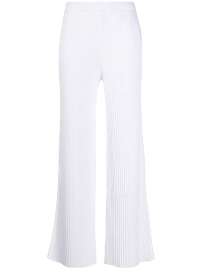 Shop Sminfinity Wide-leg Trousers In White