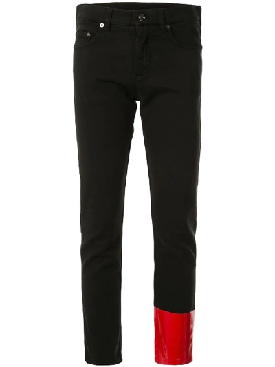 Shop N°21 Contrasting Cuff Jeans In Black
