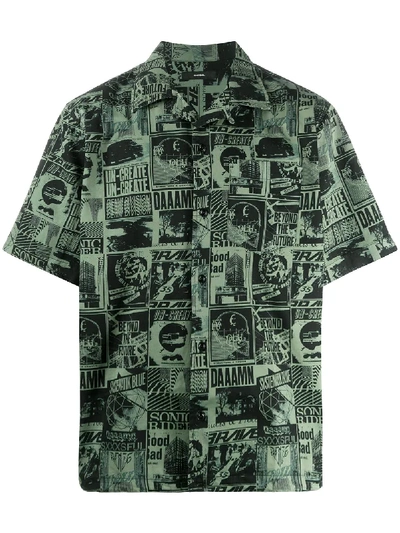 Shop Diesel Graphic Printed Shirt In Green