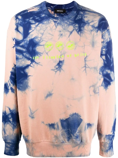 Shop Diesel Tie Dye Print Sweatshirt In Neutrals