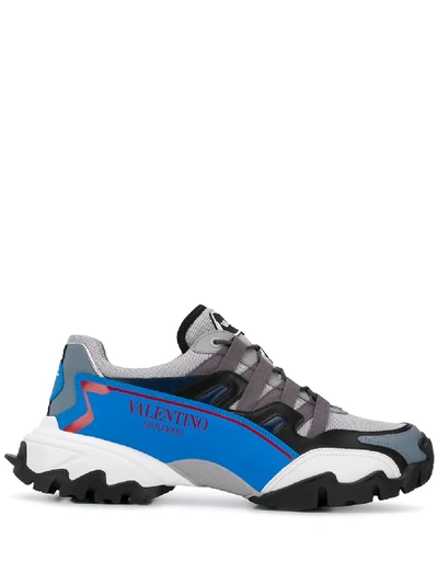 Shop Valentino 'climbers' Sneakers In Grey