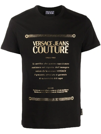 Shop Versace Jeans Couture Logo Print T-shirt In Black