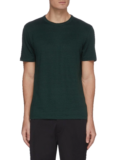 Shop Theory 'essential' Crewneck Linen T-shirt In Green