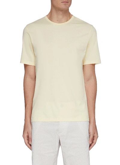 Shop Theory 'precise' Crewneck Cotton T-shirt In Yellow