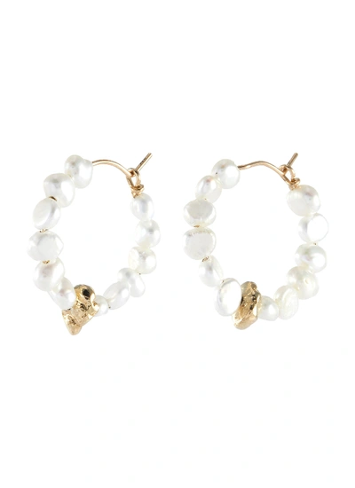 Shop Holly Ryan Keshi Pearl 9k Gold-plated Hoop Earrings In Metallic