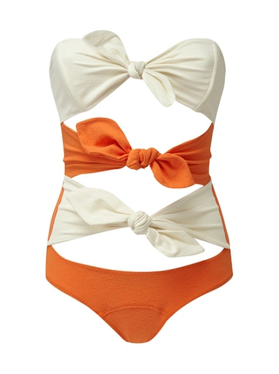 Shop Lisamariefernandez Triple Poppy Maillot Orange