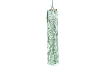 Shop Strathberry Miniature Fringe Tote In Green