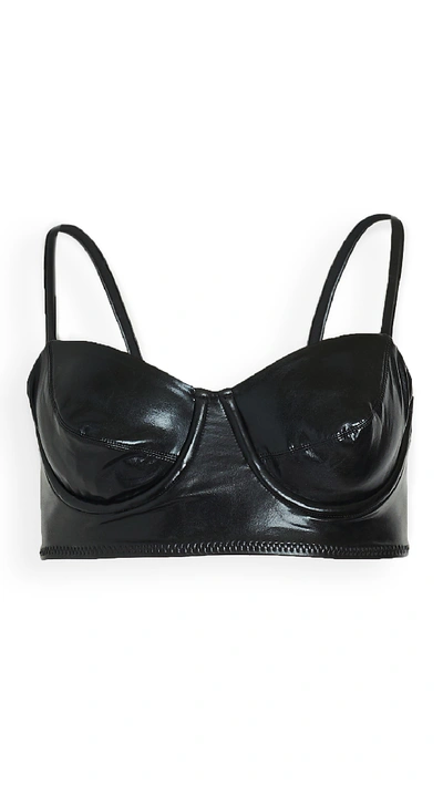 Shop Norma Kamali Underwire Bikini Top In Black Foil
