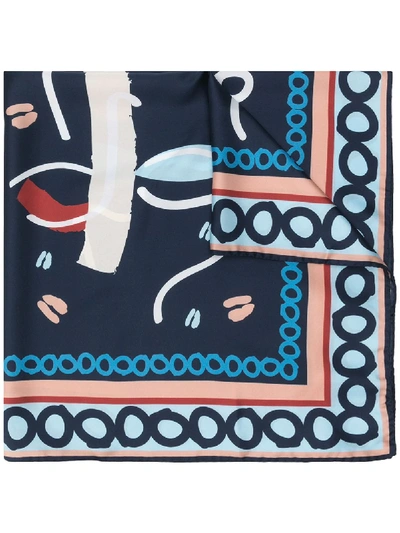 Shop Ports 1961 Abstract-print Scarf In Blue
