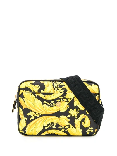 Shop Versace Barocco-print Belt Bag In Black