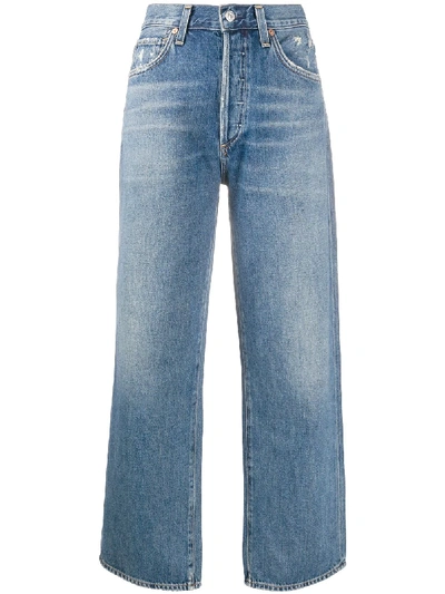 Shop Citizens Of Humanity Joanna High-rise Cropped Jeans In Blue