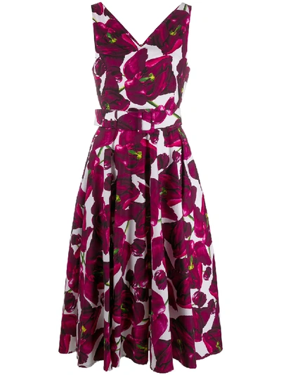 Shop Samantha Sung April Tulip-print Dress In Pink