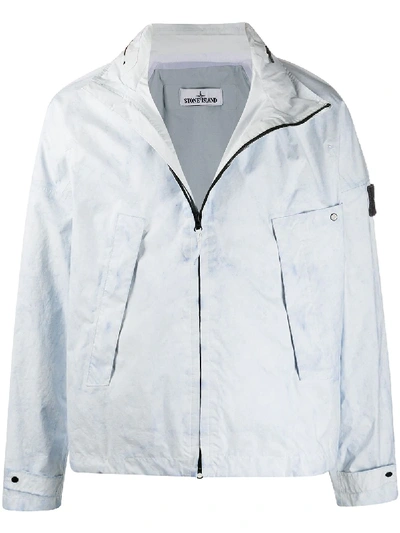 Stone Island X Gente Roma Stonewashed-effect Zipped Jacket In White |  ModeSens