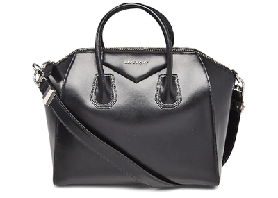 Pre-owned Givenchy Antigona Tote Shiny Box Medium Black