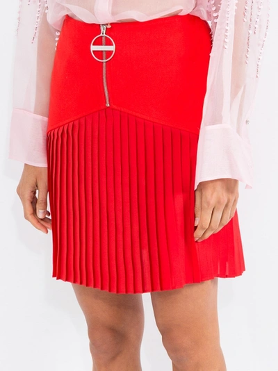 Shop Givenchy Zip Front Pleated Mini Skirt