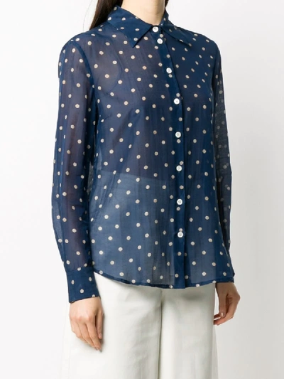 Shop Massimo Alba Polka Dot-print Shirt In Blue