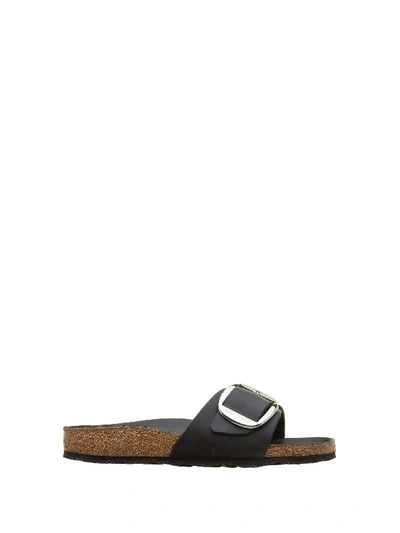 Shop Birkenstock Madrid Big Buckle Sandal Black In Nero