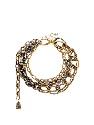 Shop Alexander Mcqueen Multi-chain Necklace In Gold