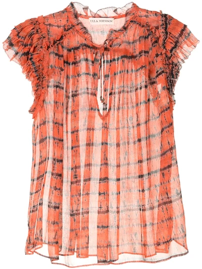 Shop Ulla Johnson Clea Tie-dye Print Top In Orange