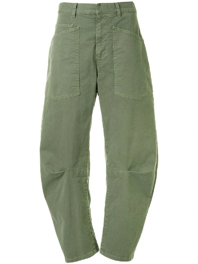 Shop Nili Lotan Shon Wide-leg Trousers In Green