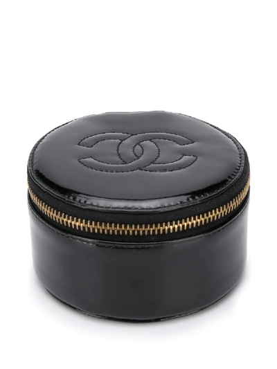 Pre-owned Chanel Cc Zipped Coin Purse In Black