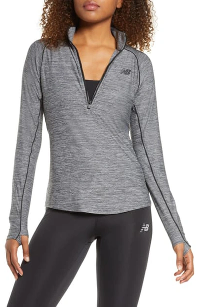 Shop New Balance Transform Half Zip Pullover In Black Heather