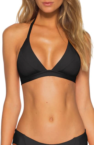 Shop Becca Fine Line Bikini Top In Black