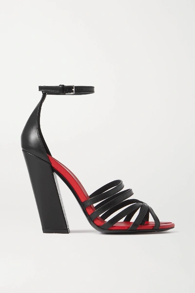 Shop Burberry Two-tone Leather Sandals In Black
