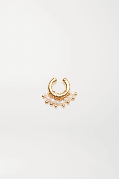 Shop Eliou Regina Gold-plated Pearl Ear Cuff