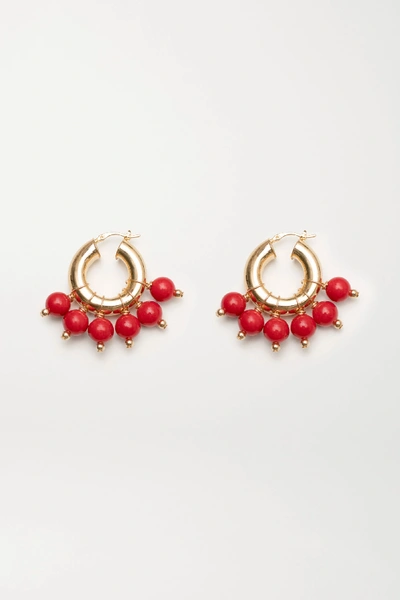 Shop Eliou The Red Kavala Gold-plated Coral Earrings