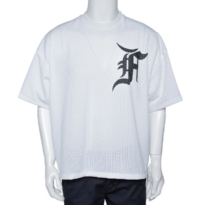 Pre-owned Fear Of God Fifth Collection White Mesh Baseball T-shirt 