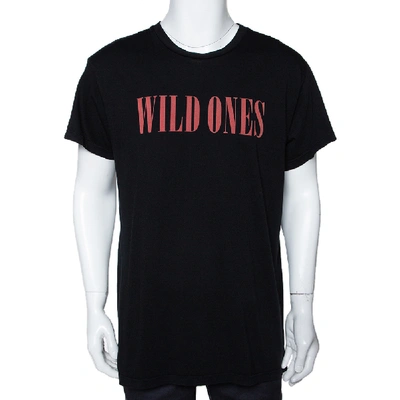 Pre-owned Amiri Black Cotton Wild Ones Print Round Neck T-shirt S