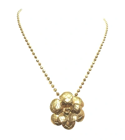 Pre-owned Vintage Golden Matelasse Camellia, Rose Flower Necklace. Classic  Jewelry For Your Coll In Not Applicable