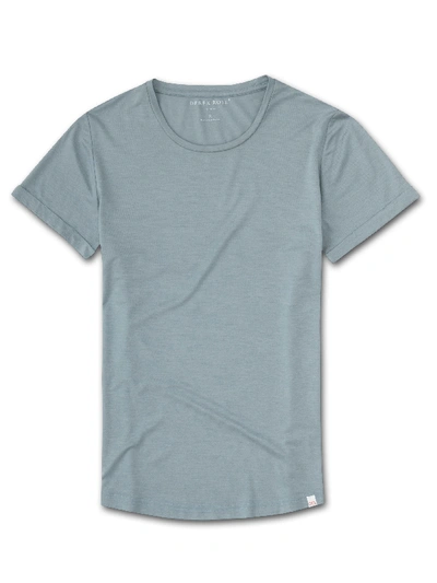 Shop Derek Rose Women's Leisure T-shirt Lara Micro Modal Stretch Blue