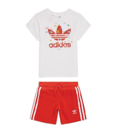 Shop Adidas Originals Adidas Kids Mulitcoloured Logo T-shirt And Shorts Set (3-8 Years)