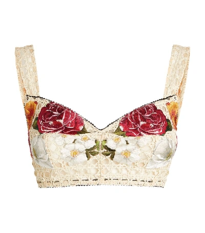 Shop Dolce & Gabbana Embroidered Bralette Top