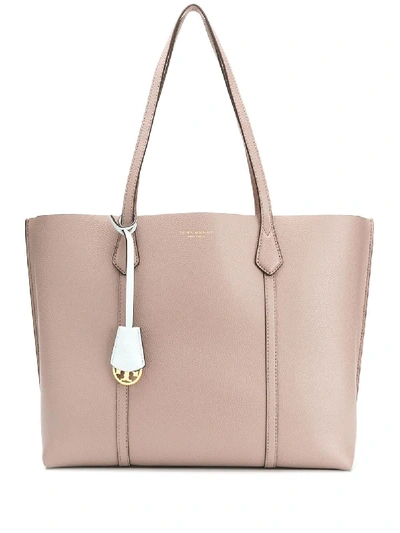 Shop Tory Burch Perry Leather Bag In Grey