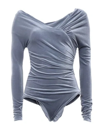 Shop Alexandre Vauthier Woman Blouse Grey Size 6 Polyester, Elastane