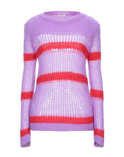 Shop Miu Miu Sweater In Light Purple