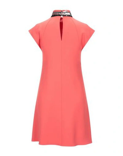 Shop Emporio Armani Woman Mini Dress Coral Size 6 Viscose, Acetate, Elastane, Polyester In Red