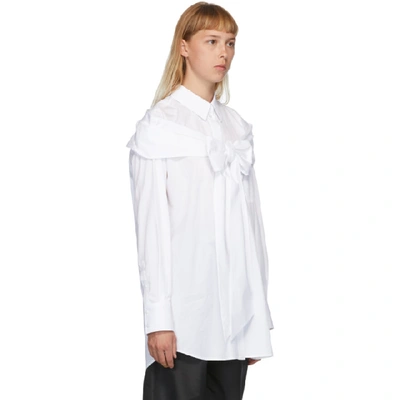 Simone Rocha Bow Detail Poplin Button-up Shirt In White