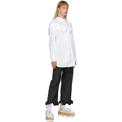 Simone Rocha Bow Detail Poplin Button-up Shirt In White